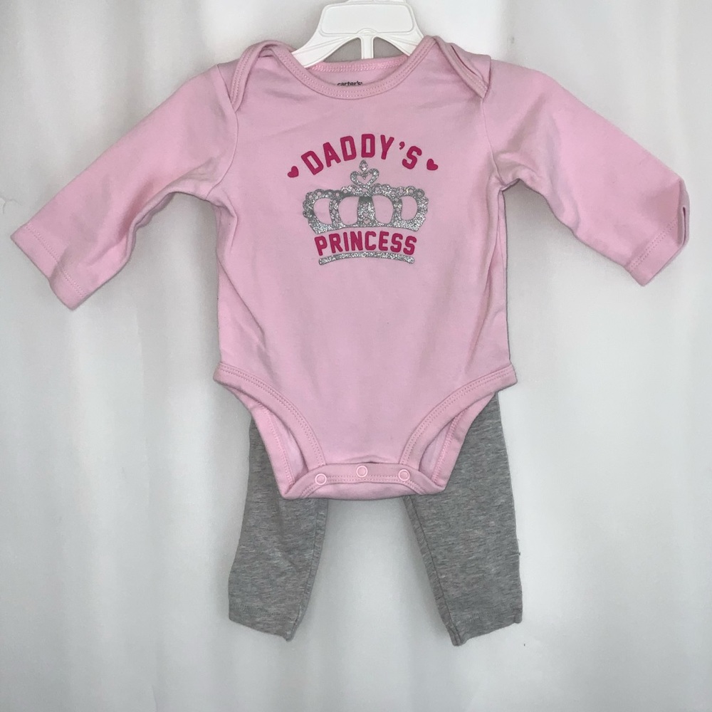 Girl’s Carter’s Daddy’s Princess Onesie and Leggings Size 6 Months